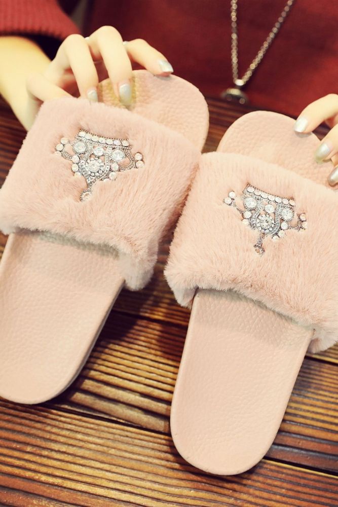 Autumn and winter fashion plush slippers hundred of matching plush slippers