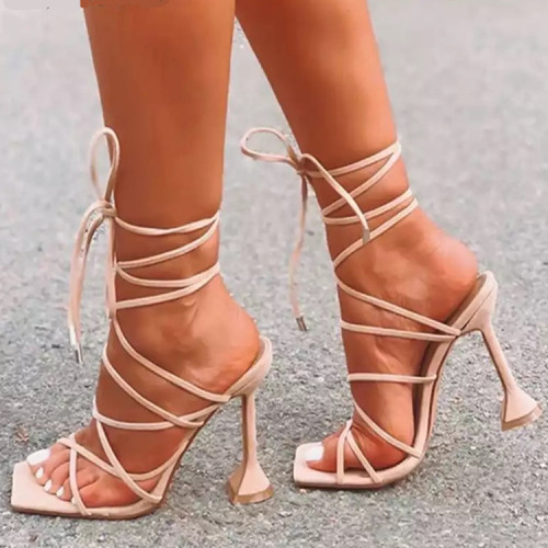 Summer new high heel T-shaped fish mouth buckle strap fashion women's sandals