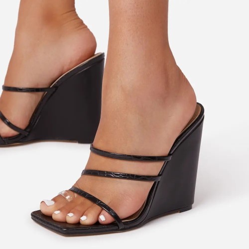 Summer new slope with square head T sexy fashion female sandals