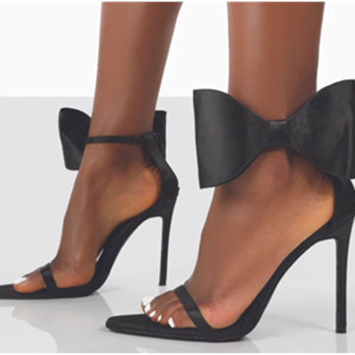 Summer new fine high heel pointed bow fashion female sandals