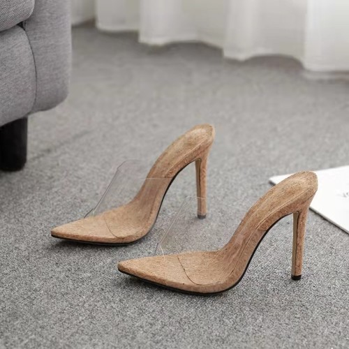 Summer new fine high heeled pointed toe sequined fashion sandals