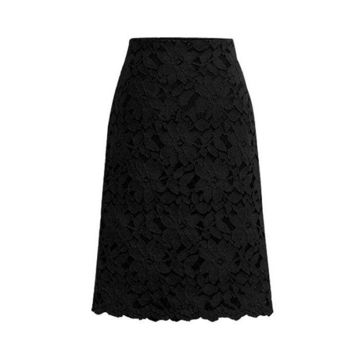 High-waisted lace wrap-around half-body skirt