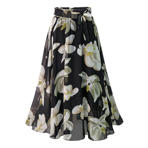 Versatile fashion chiffon half-body skirt A-line skirt 