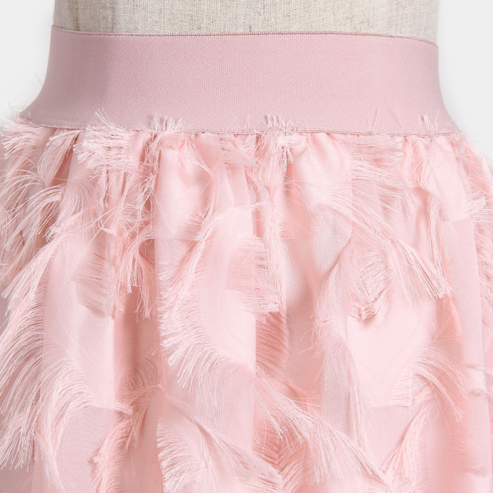 Fashion Even Size Elastic Waist Sweetheart Half Skirt A-line Skirt Midi Skirt 