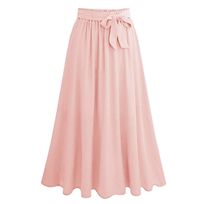 Summer strappy chiffon half-body skirt mid-length long skinny pleated maxi skirt