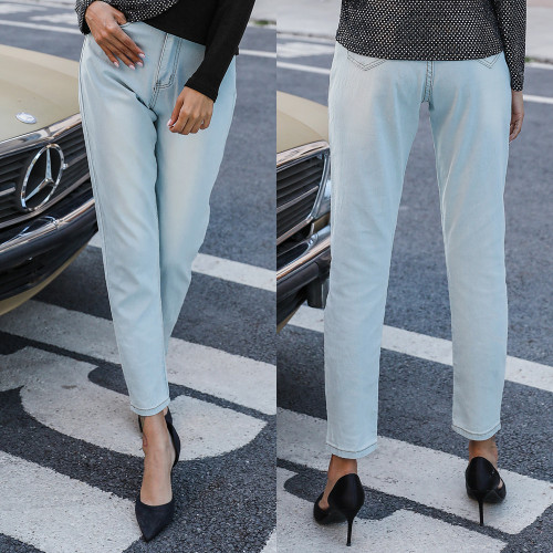 Women's new skinny slim pocket jeans female pencil trousersWomen's new skinny slim pocket jeans female pencil trousers