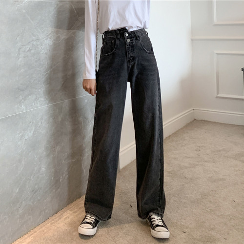 Jeans Women's Straight Leg Pants Loose Drapey Drag Pants Long