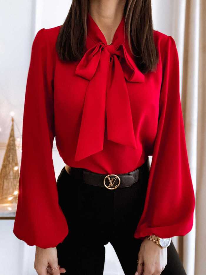 Blouse solid colour career shirt