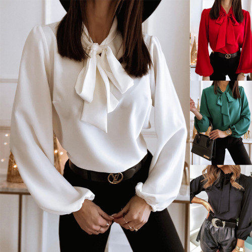 Blouse solid colour career shirt