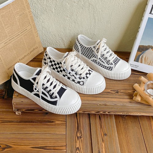 New paragraph of the thick bottom shoes students fashion casual canvas shoes female