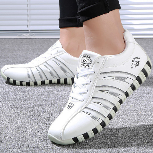 Fashion striped lace-up running casual women's trainers