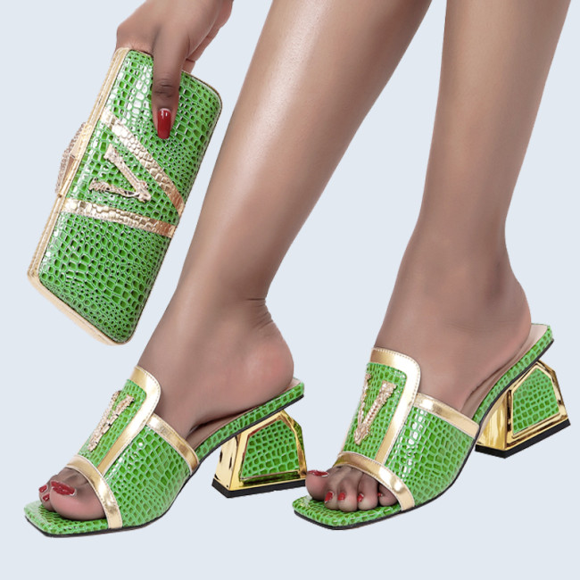 Summer's latest design African style elegant party wedding ladies shoe bag set