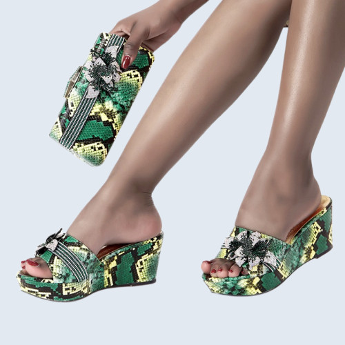 The latest beautiful rhinestone heels and bag set for 2022