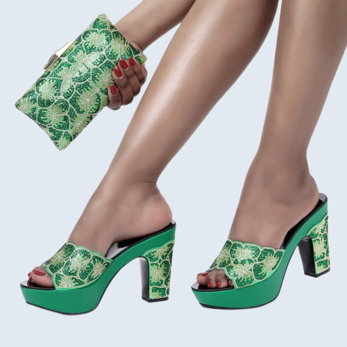 The latest summer women's high heels and bags simple high quality shoes