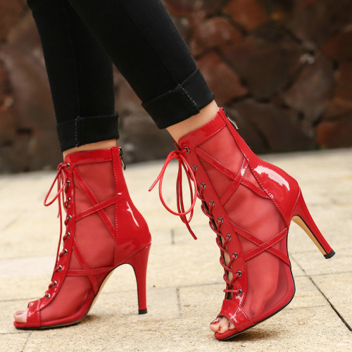 Fashion Sexy Red High Heeled Dance Shoes Women's Sandals