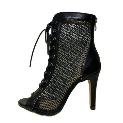 Fashionable sexy mesh short boots comfortable summer high heeled sandals