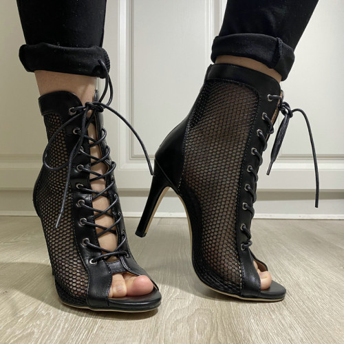 Fashion Sexy Comfortable Zipper Dance Shoes Women's High Heeled Sandals