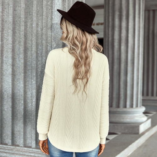 Autumn and winter new jumper fashion loose solid colour outer knitting jumper