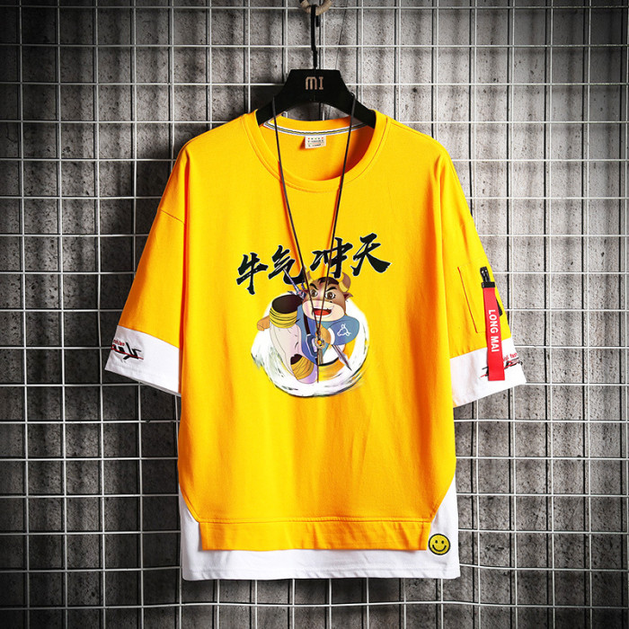 Summer Youth Street Hip Hop Japanese Student Loose Half Sleeve Shirt