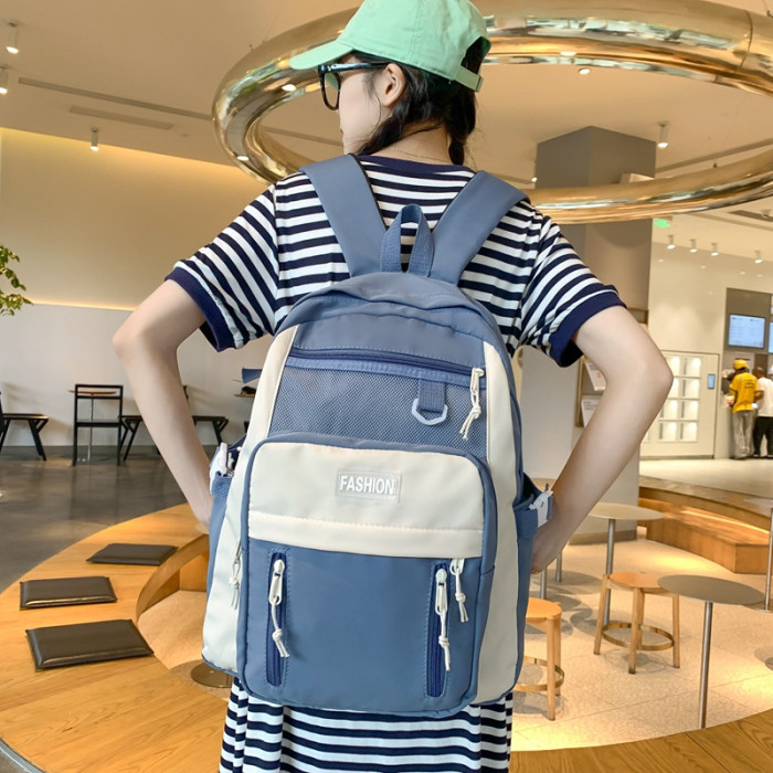 Schoolbag female simple and versatile large capacity student shoulder backpack
