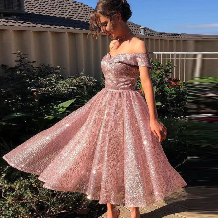 Women's new banquet evening dress sexy slim short small dress dress dress