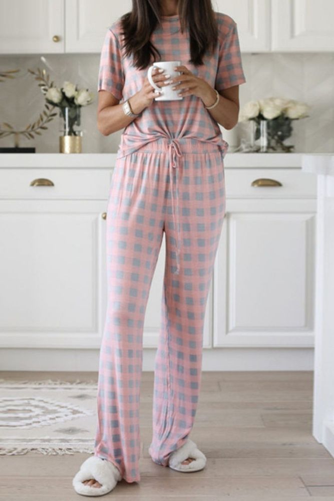 Printed two-piece pajamas set home wear
