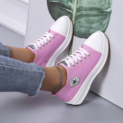Low-top canvas shoes new large size casual breathable female single shoes