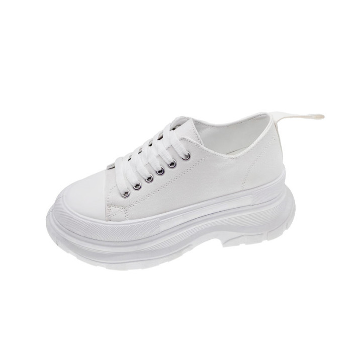 Low-top thick bottom canvas shoes small white shoes breathable sports casual single shoes