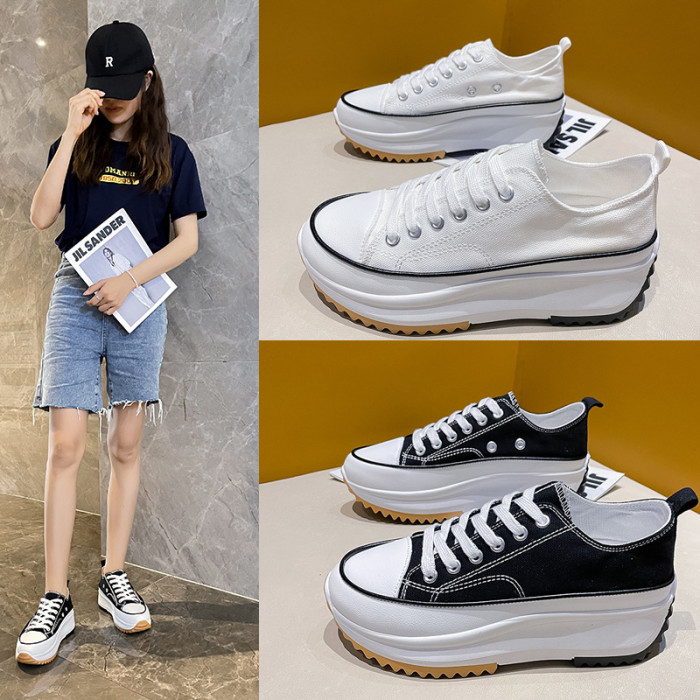 Low-top canvas shoes breathable thick bottom hundred with sports casual single shoes