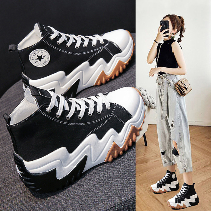 Fashion lace-up casual shoes breathable sports women's shoes