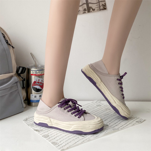 Low-top canvas shoes ladies students small white shoes shallow mouth casual single shoes