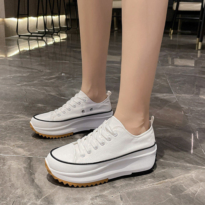 Low-top canvas shoes breathable thick bottom hundred with sports casual single shoes