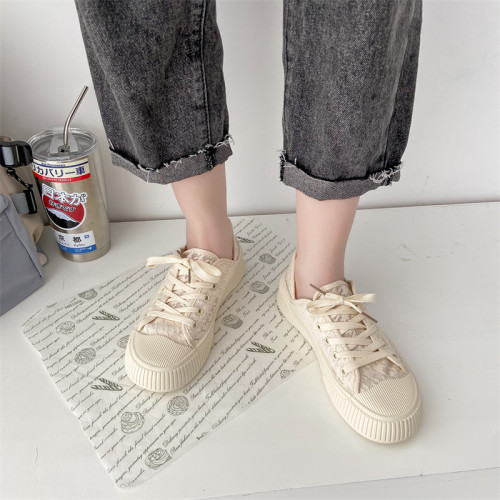 Mesh breathable casual single shoes suede flat bottom sneakers