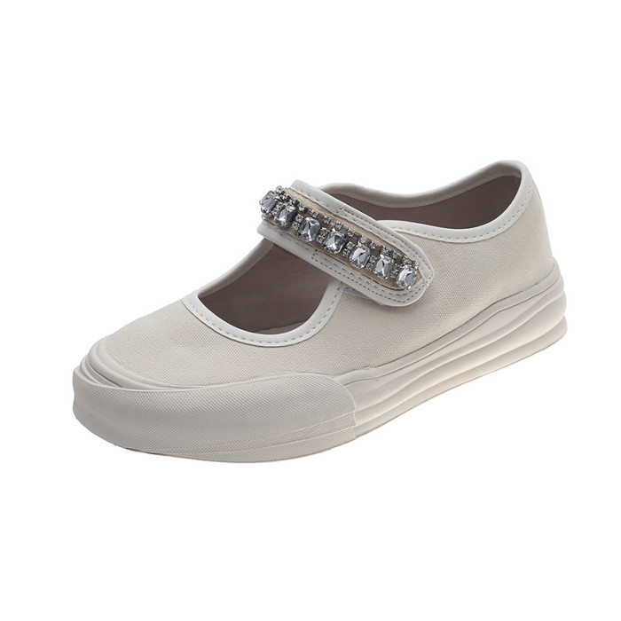 Breathable and versatile cloth shoes velcro flat bottom casual shoes