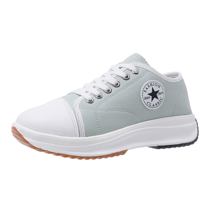 Low-top canvas shoes lace-up casual single shoes breathable small white shoes