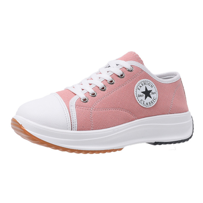 Low-top canvas shoes lace-up casual single shoes breathable small white shoes