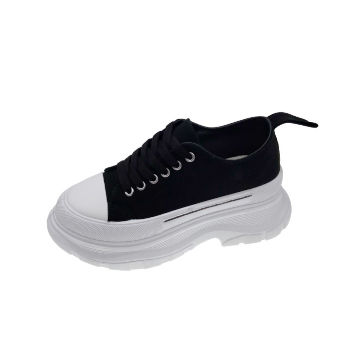 Low-top thick bottom canvas shoes small white shoes breathable sports casual single shoes