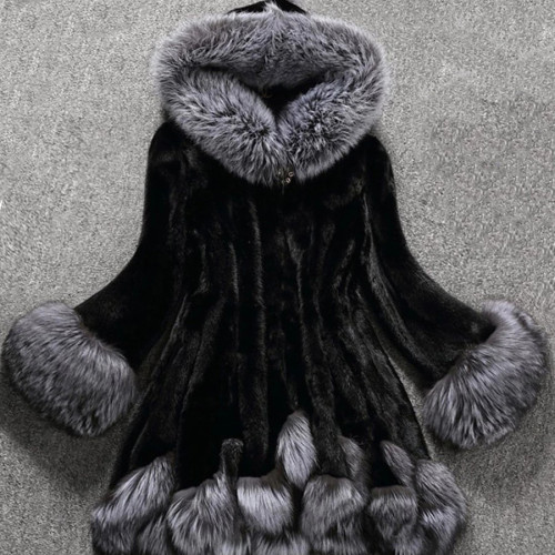Autumn and winter new hooded artificial fur coat jacket