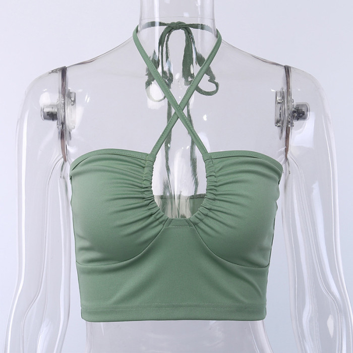 Sexy external drawstring two wear tops camisole female