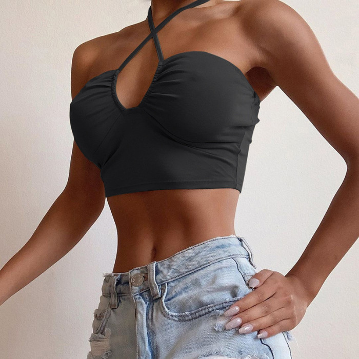 Sexy external drawstring two wear tops camisole female