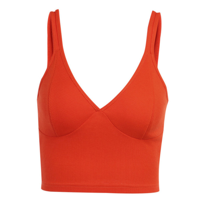 New knitted solid color sexy V-neck camisole small tank top female