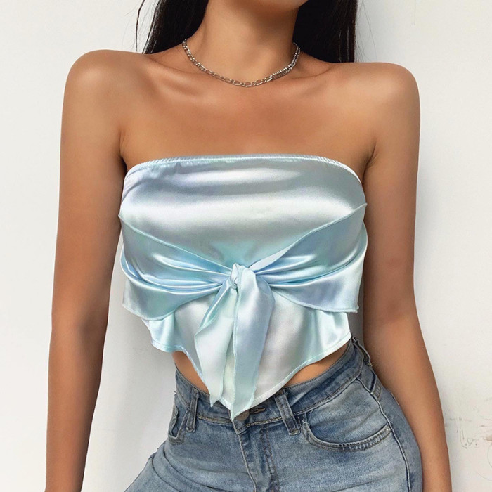 Summer new backless waist-wrapped small undershirt short section tops