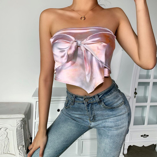 Summer new backless waist-wrapped small undershirt short section tops