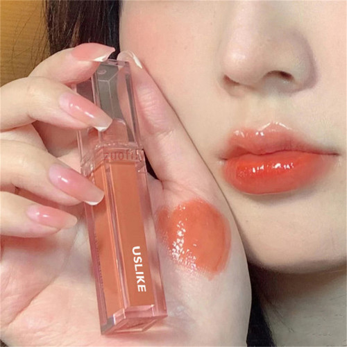 Cute Mirror Lipstick Makeup Moisturizing Texture Waterproof Long Lasting Sweat Resistant Rich Color Silky Lip Glaze Lip Tint