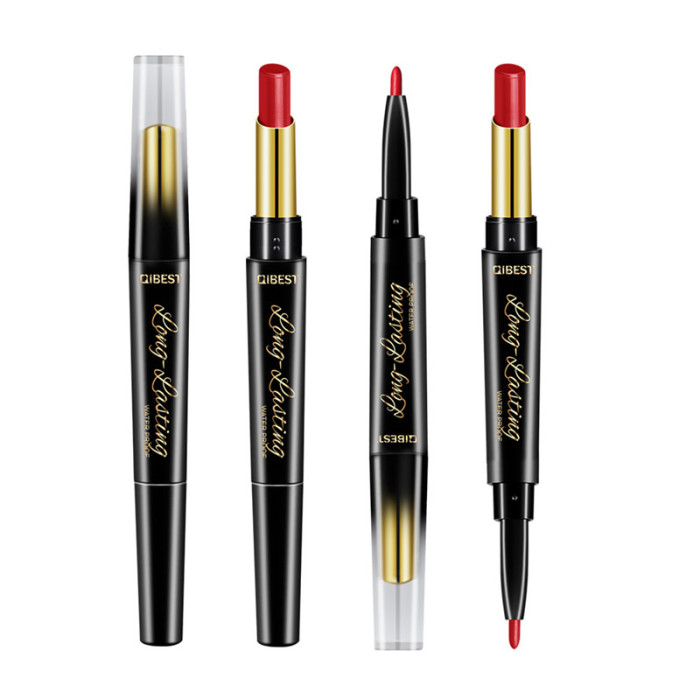 15 Color Lips Makeup Lipstick Sexy Red Lip Matte Long Lasting Lip Pencil Waterproof Stick Liner Double-end Black Matte Lipsticks