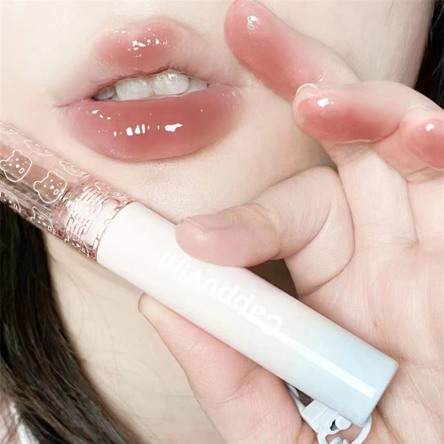Water Mirror Lip Glaze Lipstick Non-stick Cup Lasting Moisturizing Lipgloss Colorful Women Lip Oil Silky Lip Tint Makeup Tool