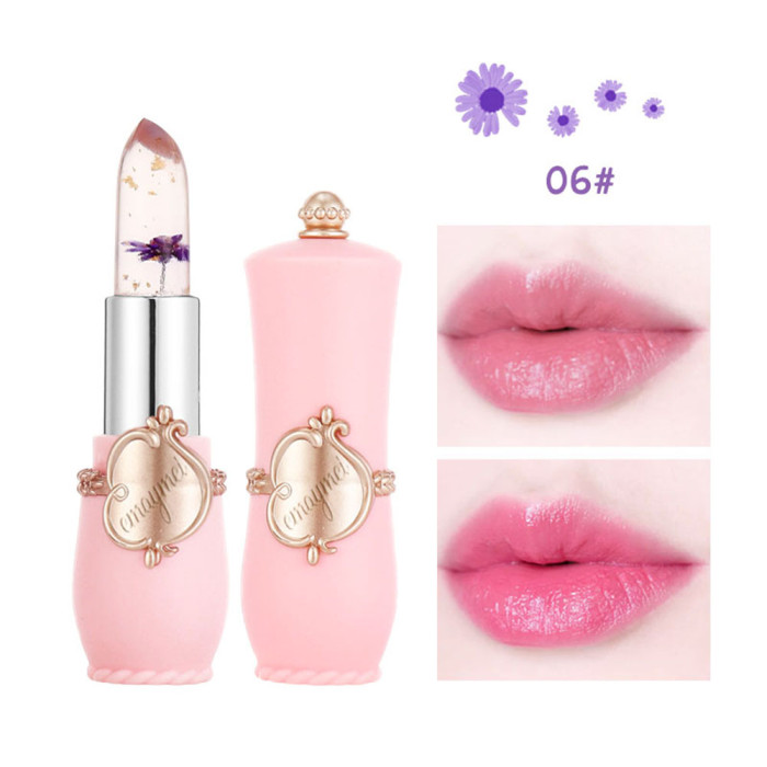 6 Colors Moisturizer Lip Gloss Transparent Jelly Flower Lipstick Temperature Color Change Waterproof Makeup Lip Balm Cosmetic