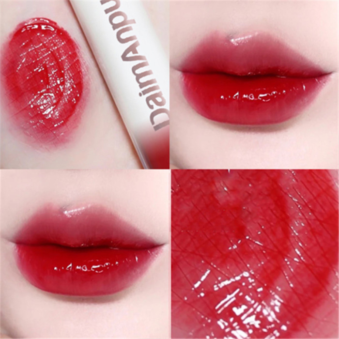 DAIMANPU Mirror Lipstick Matte Texture Lip Gloss Waterproof Sweat Resistant Long Lasting Lip Glaze Sexy Red Lip Tint Makeup