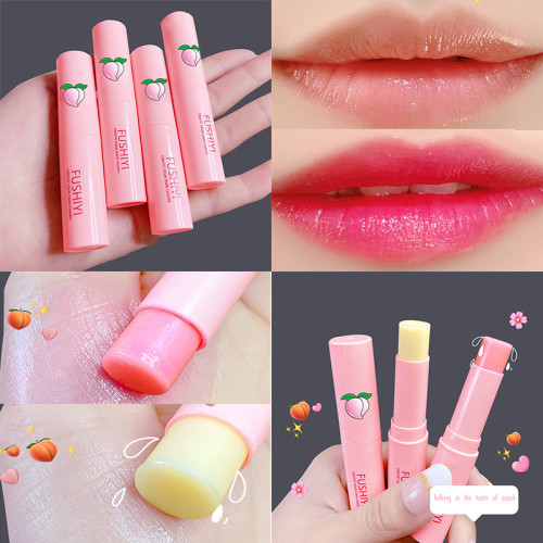 Peach Lip Balm Colorless Long-lasting Moisturizing Lipstick Temperature Change Color Lipgloss Anti-drying Hydration Lip Care