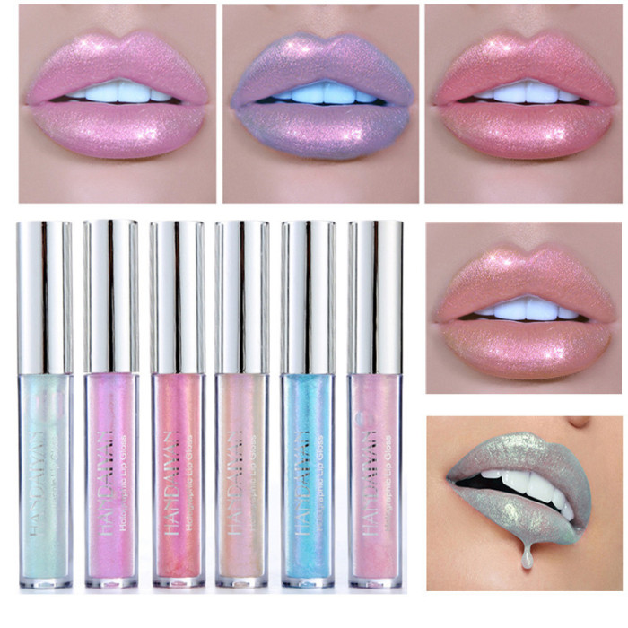 Liquid Crystal Glow Lip Gloss Laser Holographic Lip Tattoo Lipstick Mermaid Pigment Glitter Lipgloss Lip Plumper Gloss Makeup